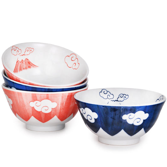 14oz 5"D x 2.75"H 4PC BOWL SET -MT.FUJI