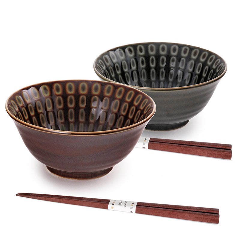 19oz 6"D x 2.75"H 2PC BOWL SET W/CHOPSTICKS