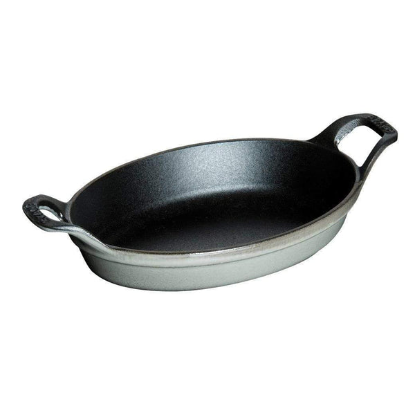 Staub Cast Iron 8.25 inch, Oval, Gratin Baking Dish - Graphite Grey