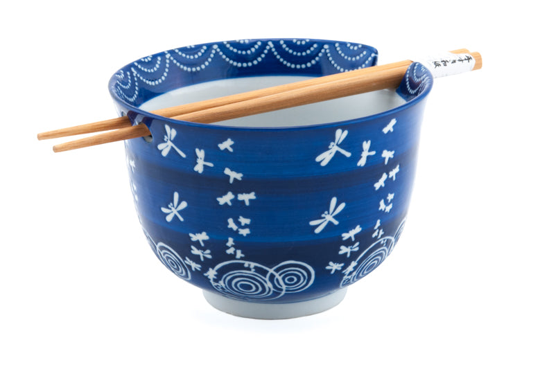 5"Dx3.75"H BOWL W/ CHOPSTICKS HOLDER & CHOPSTICKS