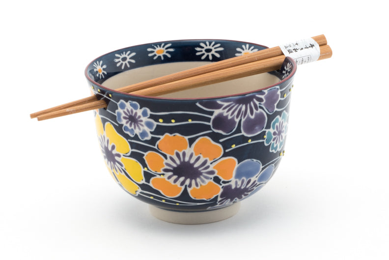 5"Dx3.75"H BOWL W/ CHOPSTICKS HOLDER & CHOPSTICKS