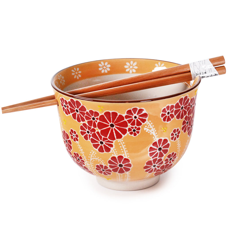 18oz. 5"D x 3.75"H BOWL W/CHOPSTICKS AND CHOPSTICK HOLDER