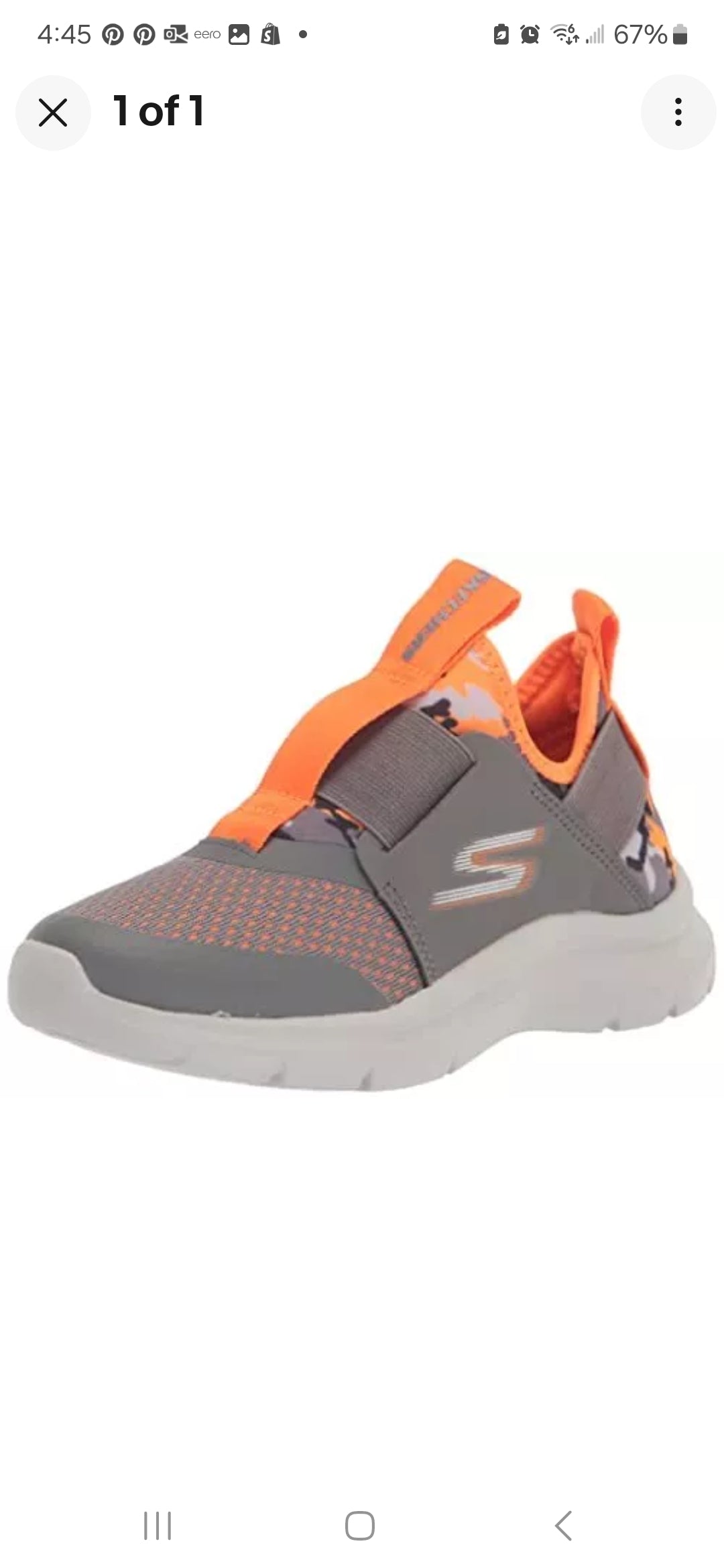 SKECHERS FAST CHARCOAL ORANGE