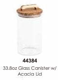 33.8 OZ GLASS CANISTER WITH ACACIA LID