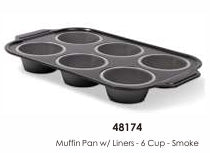 MUFFIN PAN W/ LINERS - SMOKE - 6 CUP