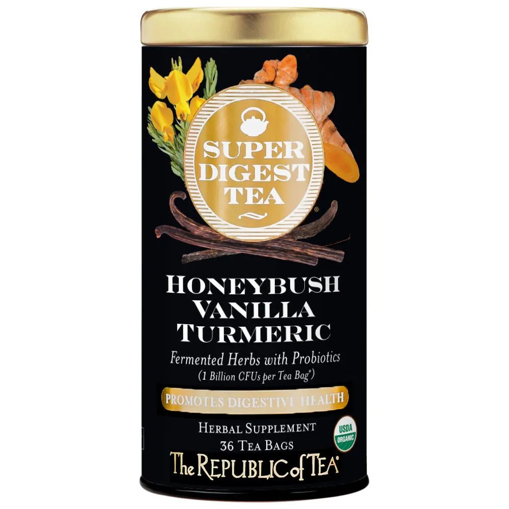 ORGANIC HONEYBUSH VANILLA TURMERIC TEA 36 BAGS W/PROBIOTICS