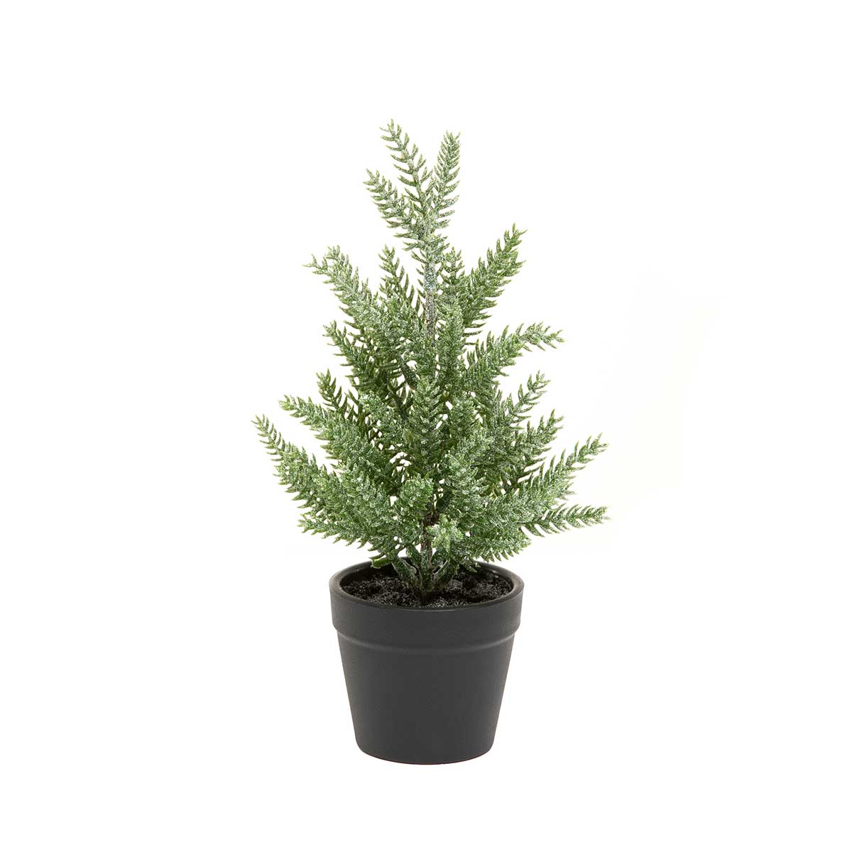 PINE TREE 8.5" SNOW BK POT