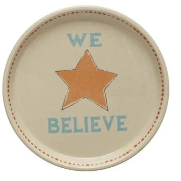 5"RND STONEWARE PLATE, ASSD