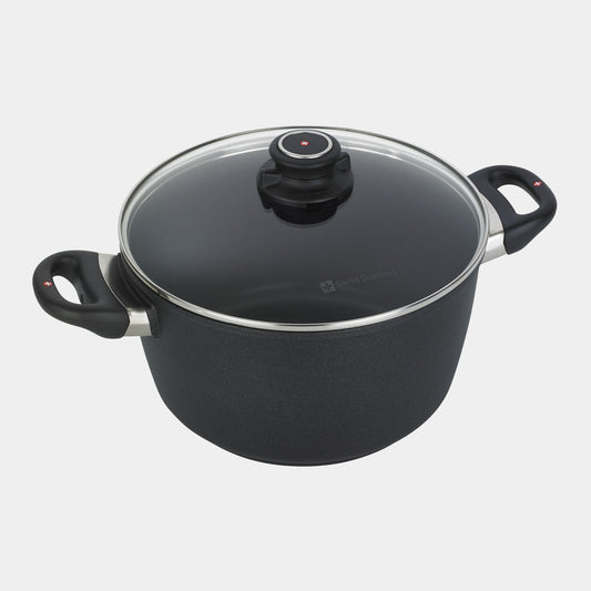 XD6128C SWISS DIAMOND NONSTICK STOCK POT, 8.5 QT WITH GLASS LID