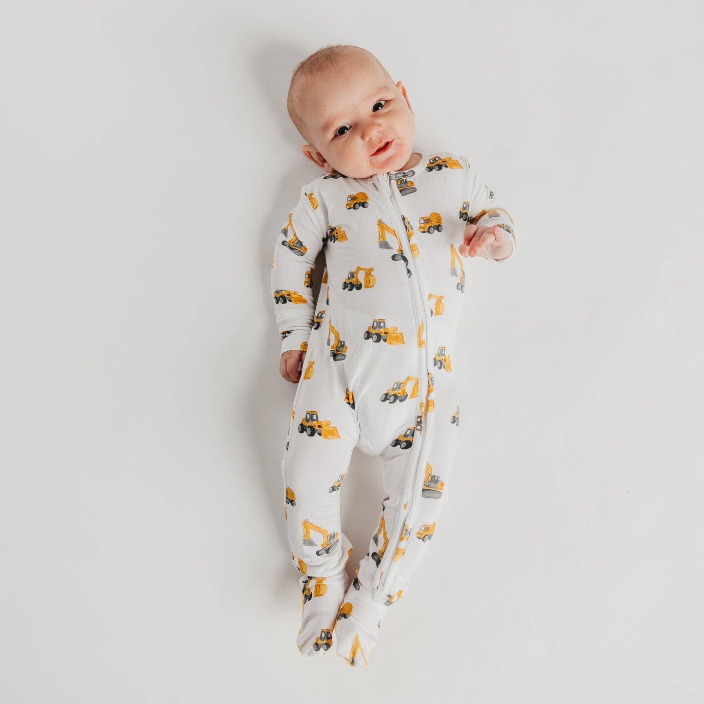 Bamboo Zip-Up Footie Pajama - Dozer: Newborn
