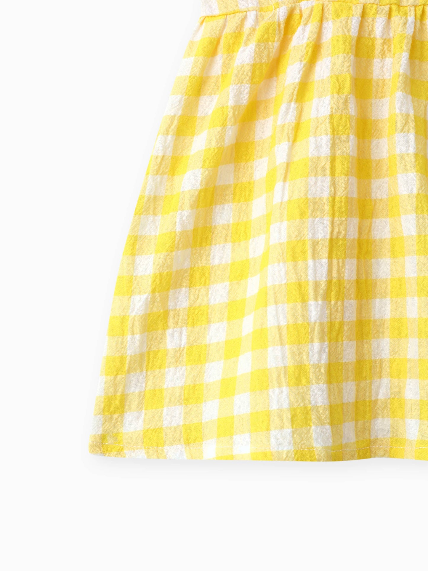1pc Baby Girl Plaid&Lemon&Fruit Sweet Dress: Yellow / 9-12 Months