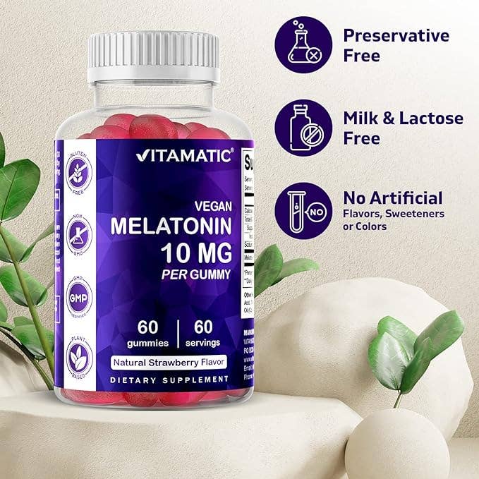 Vitamatic Melatonin 10mg | 60 Vegan Gummies