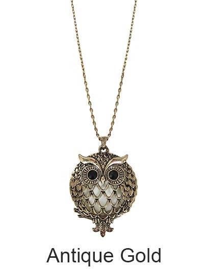 Owl 6 Times Magnifier Magnifying Glass Top Sliding Magnet: Antique Gold