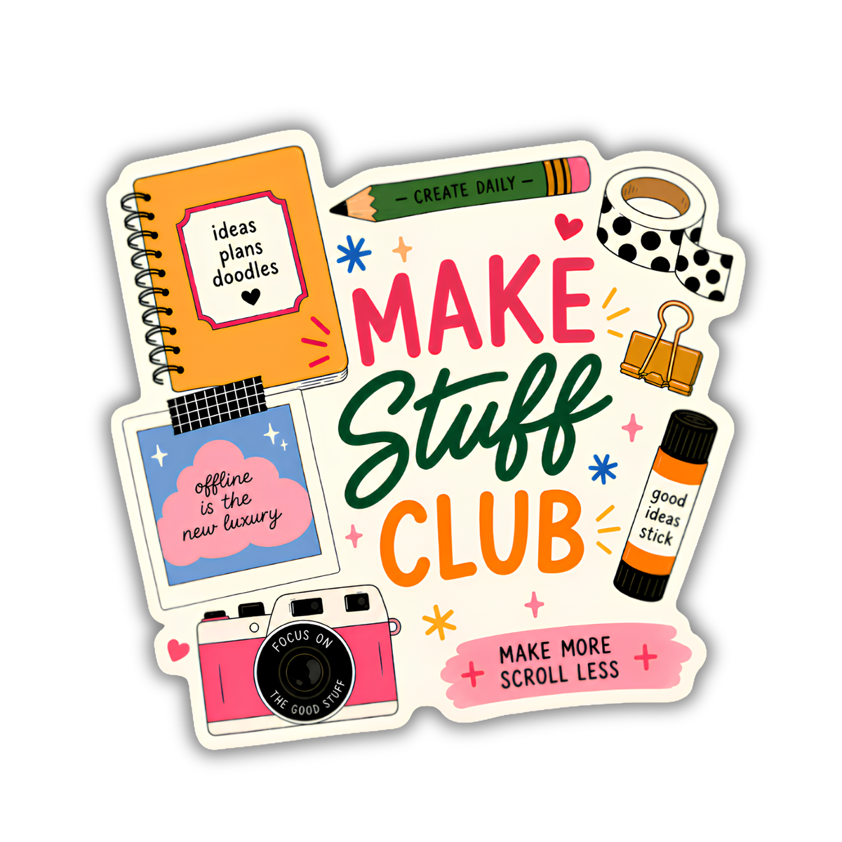 Make Stuff Club Vinyl Sticker, Creative Maker Decal Gift