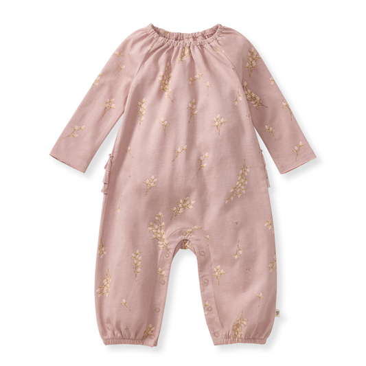 Budding Beauty Infant Jumpsuit: Organic Rose / Newborn