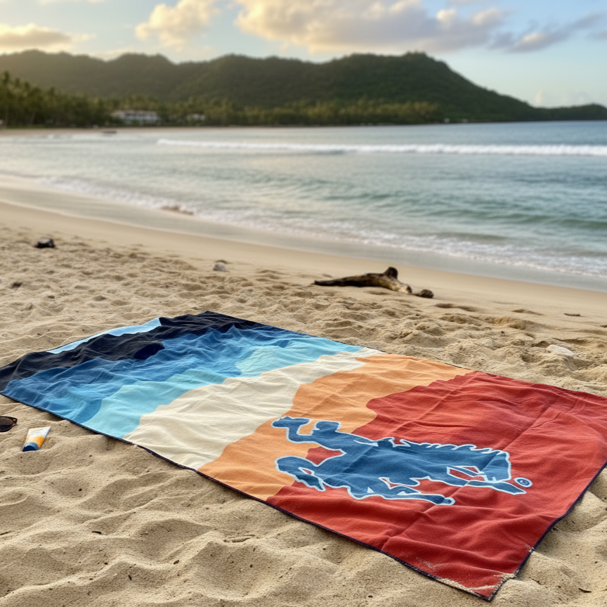Wyoming Pool Towel | Suede Microfiber Beach Towel: Quick-Dry, Sand-Free, Absorbent, Lightweight: Wyoming Cowboy