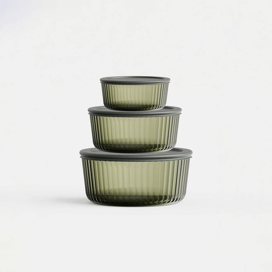 Tinted Round Container Set: Green
