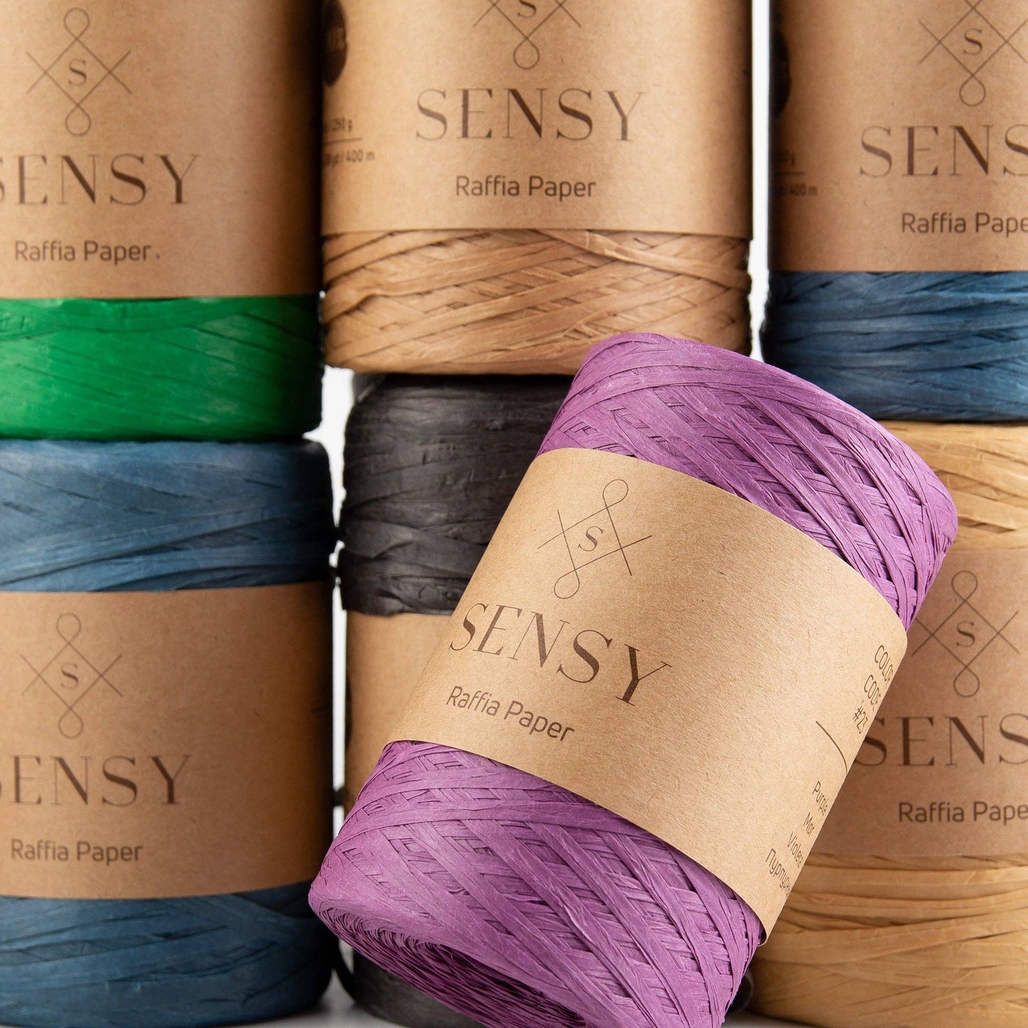 Sensy Premium 438 yards %100 Paper Raffia Paper: Natural