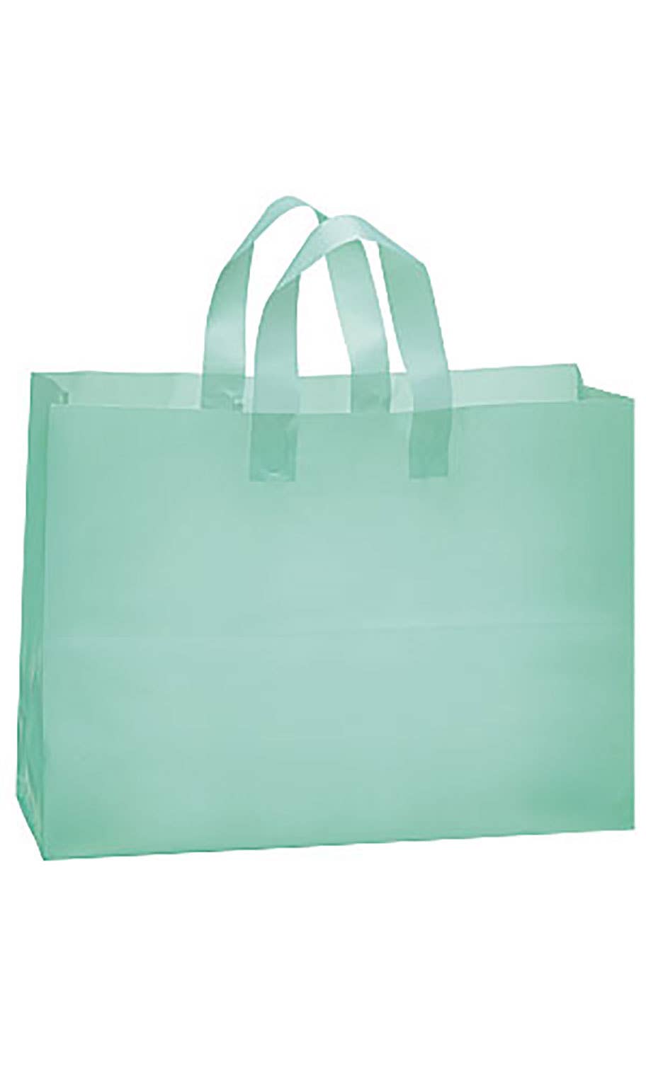 Frosted Retail Shopping Bags: Clear - Handles / Case of 250 / Large