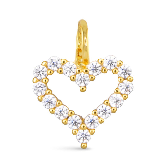 CZ Heart Necklace Charm - Gold - AMANDA BLU