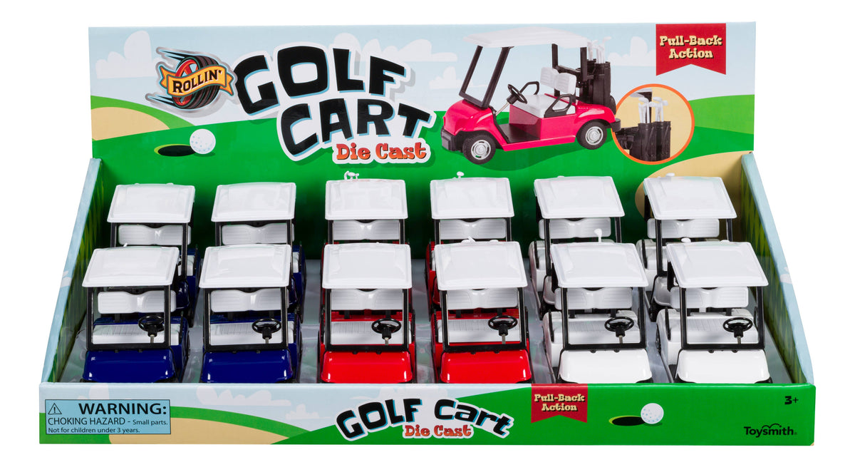 Rollin' Pull-Back Golf Cart-Toy Car, Die Cast