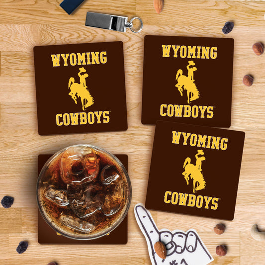 UCOAS1879-WYO Wyoming Cowboys Color Logo Ceramic Coaster