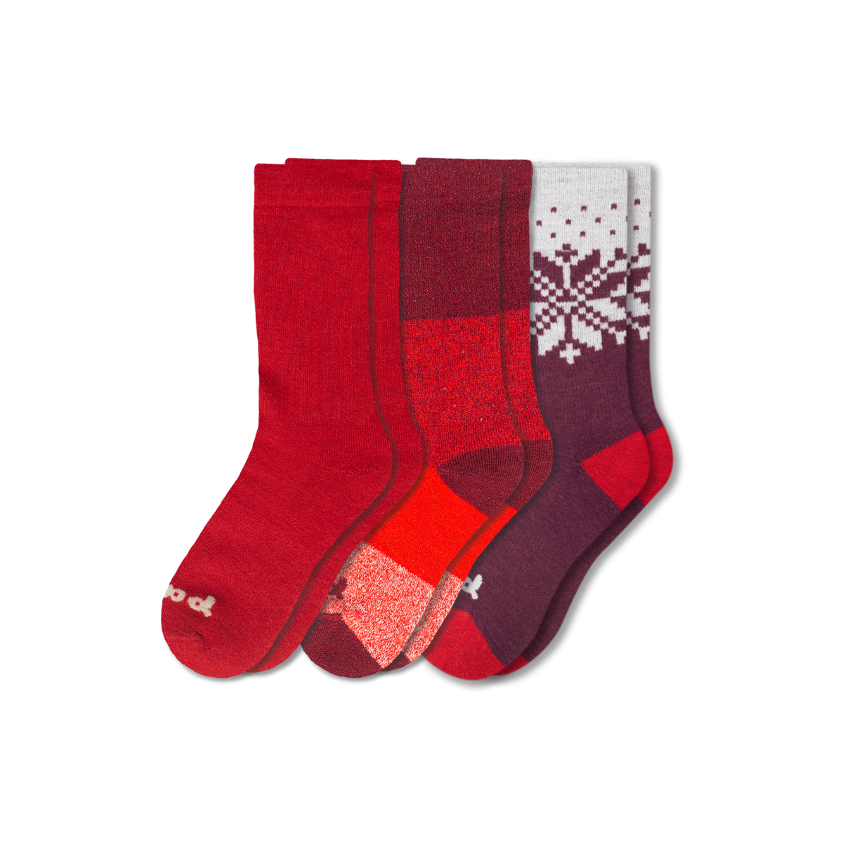 Women's Crew Pacas Socks: Medium / Large (US: 8.5 - 11.5+) / HOLIDAY/ Red Santa Alpaca & HOLIDAY/ Green Tree & HOLIDAY/ Green/ Red Stripe