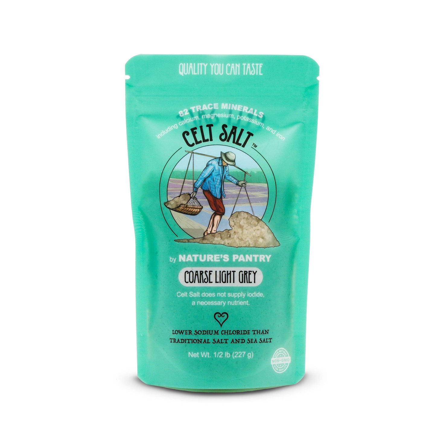 C1/2lb Celtic Sea Salt, Coarse Light Grey 1/2 lb(8oz) Resealable Bag