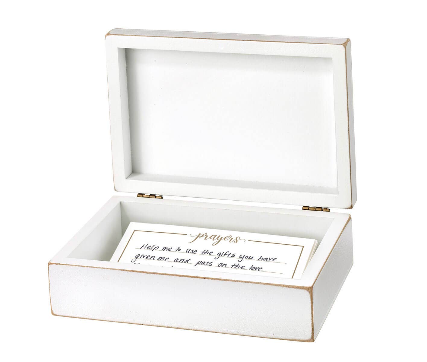 Distressed White Prayer Box with Paper Cards