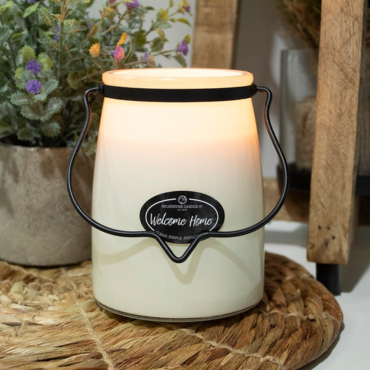 BUTTER JAR 22OZ WELCOME HOME
