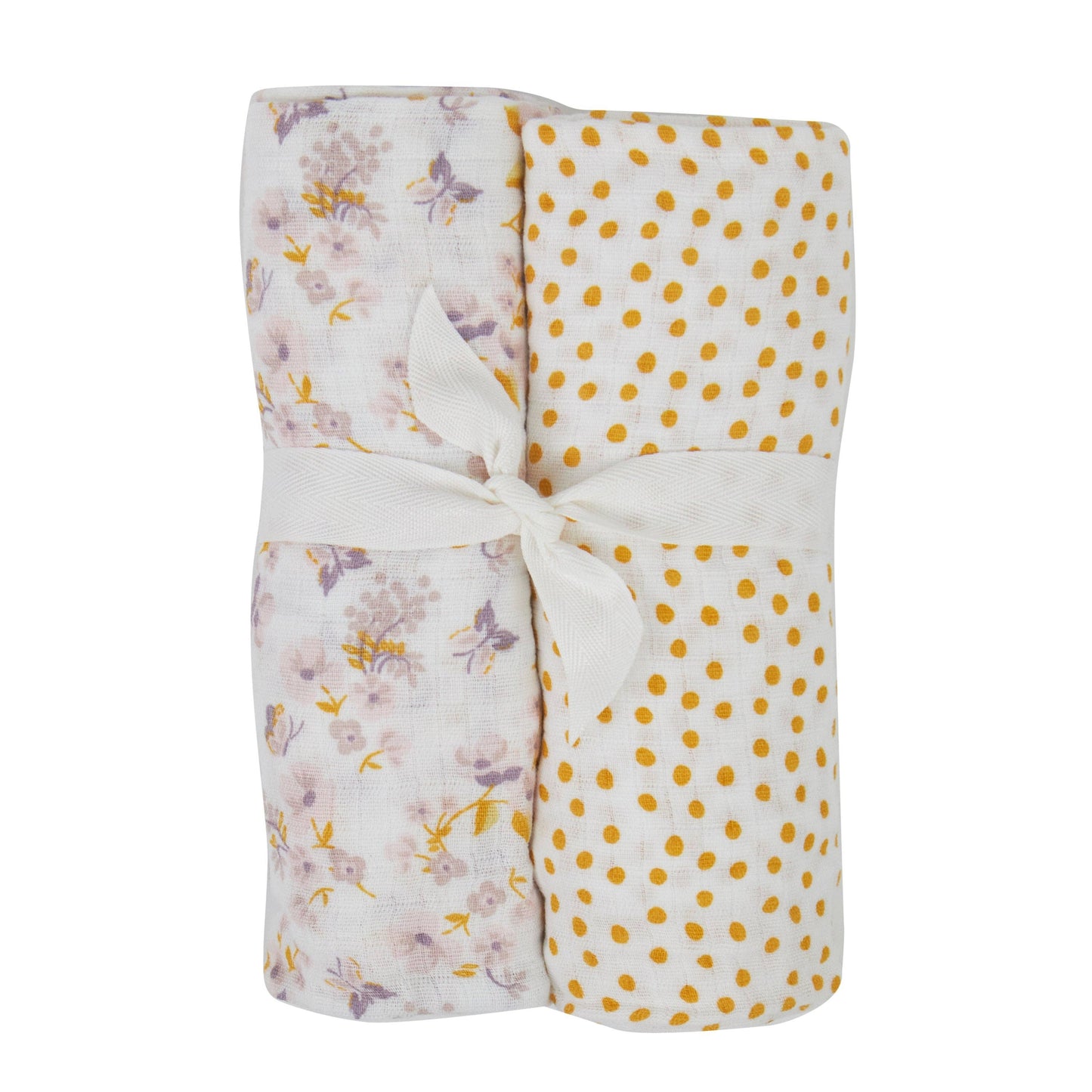 Chickpea Love Swaddle Baby Blanket 100% Muslin Cotton Baby Girl Gift Pack: Checkered & Polkadot / 36x40