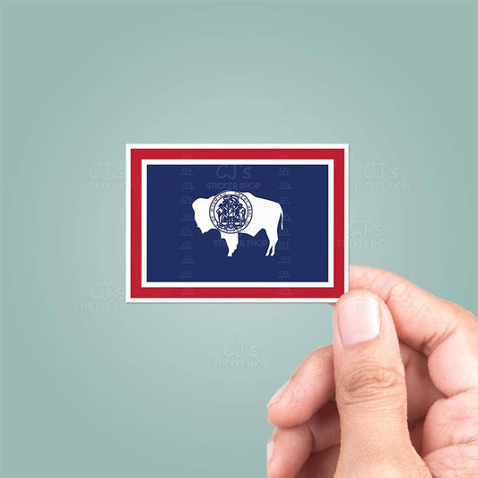 Wyoming WY State Flag Sticker Vinyl Decal: 3"