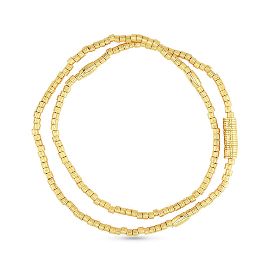 Gold Bead Stretch Bracelet - AMANDA BLU