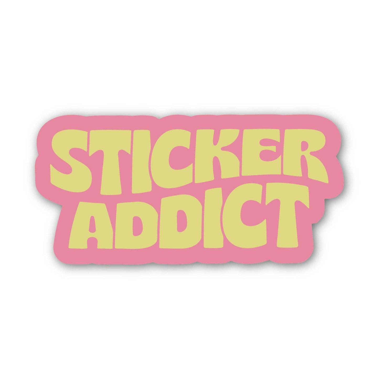 Sticker Addict Groovy Text Pink Sticker