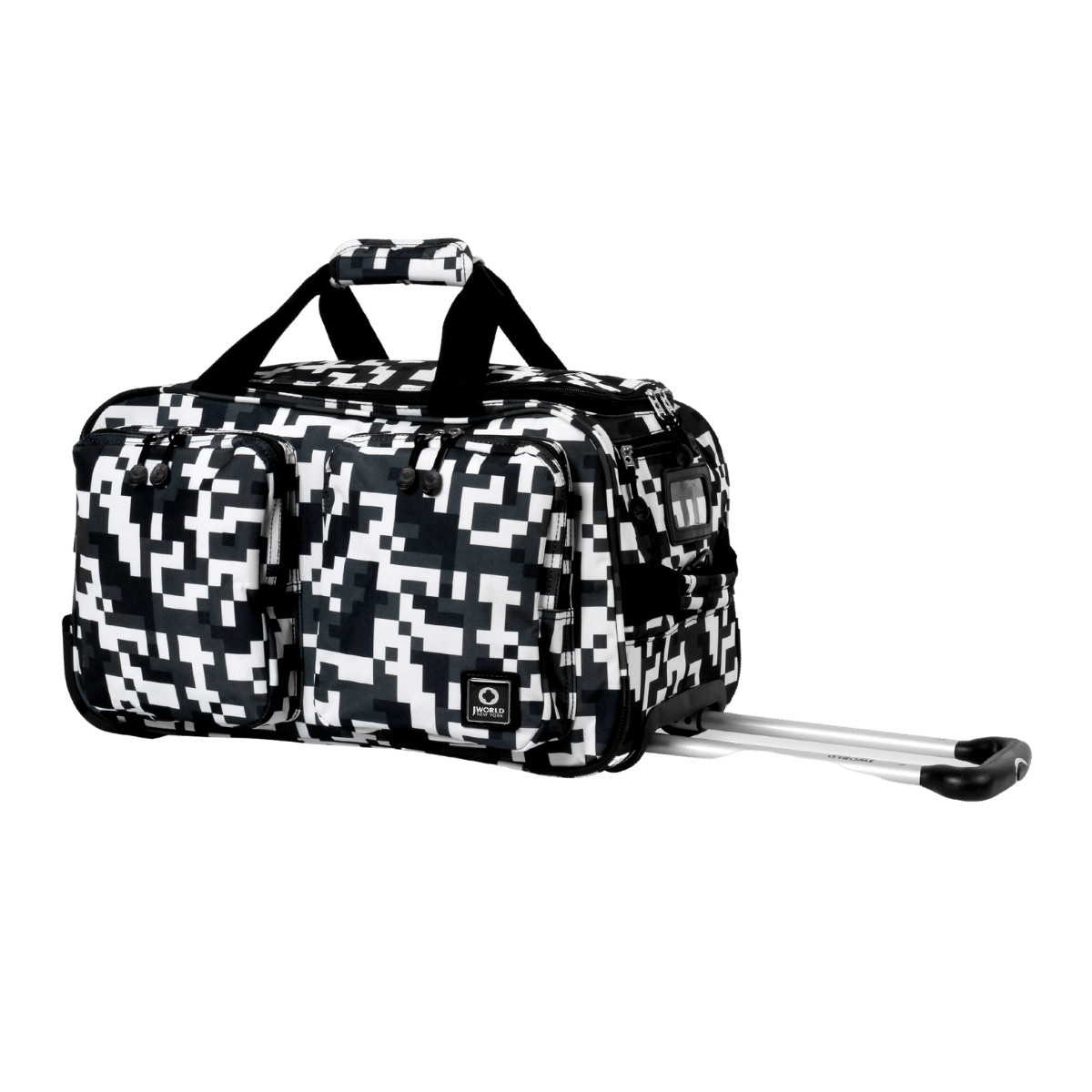 J World Duane 21-inch Travel Wheeled Duffle Bag: BLACK