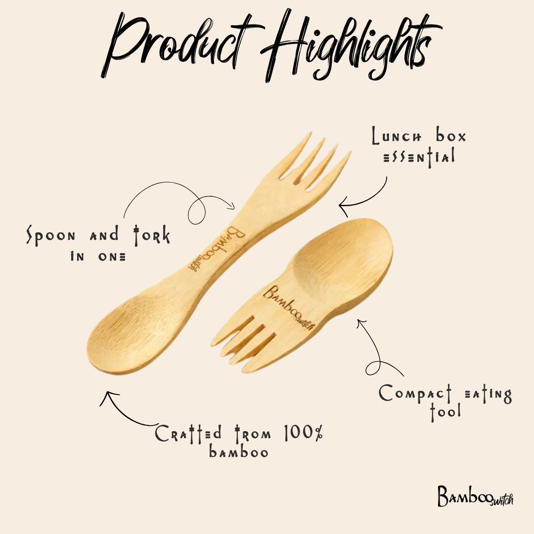 Large Bamboo Spork Utensil | Faire Market Bestseller