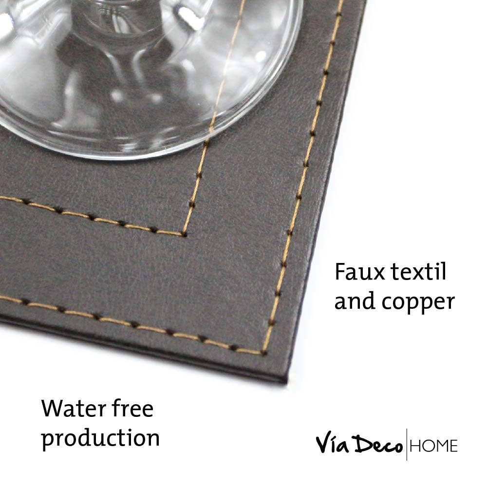 Classic Luxe Placemat Faux Leather: Brown Marble