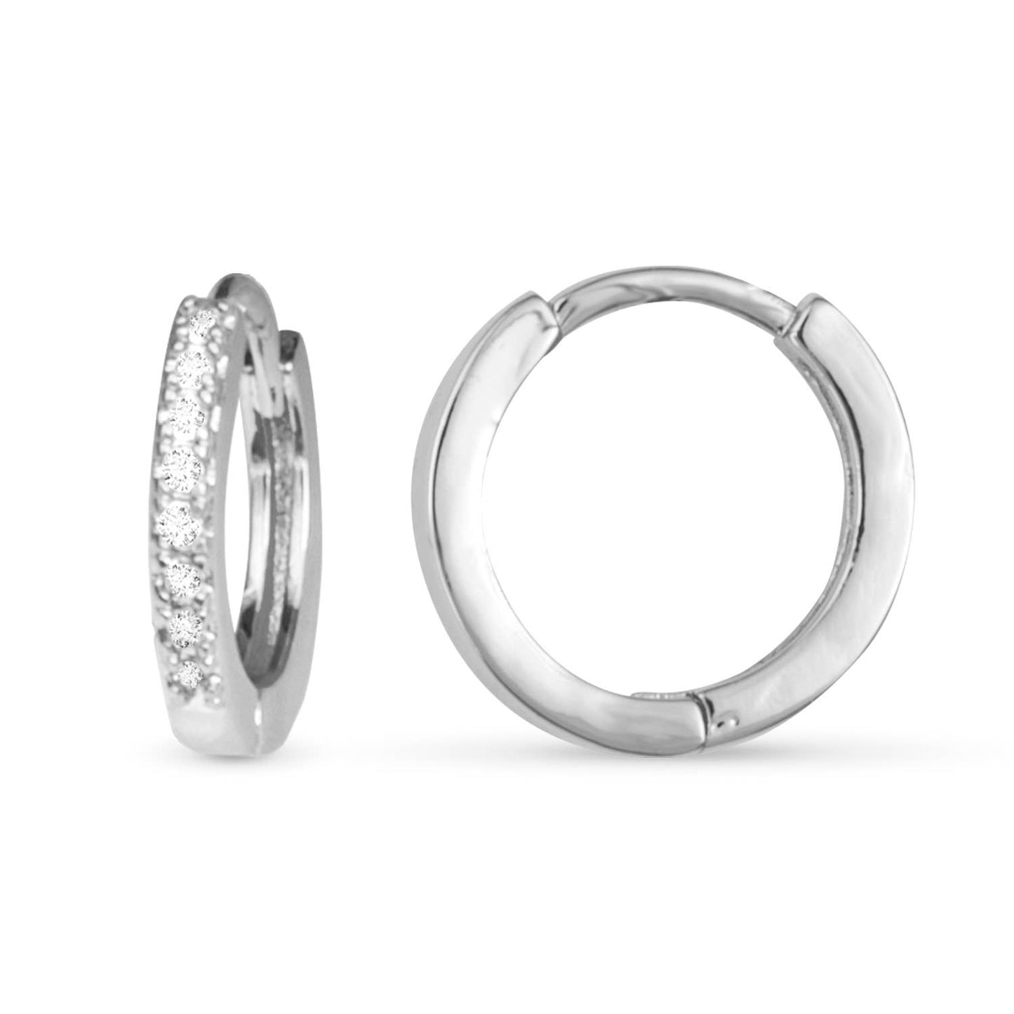 Add A Charm CZ Hoop Earring - Silver - AMANDA BLU