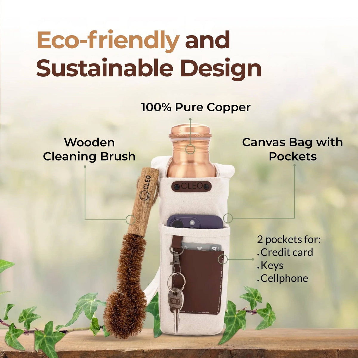 Handcrafted Ayurvedic Copper Water Bottle