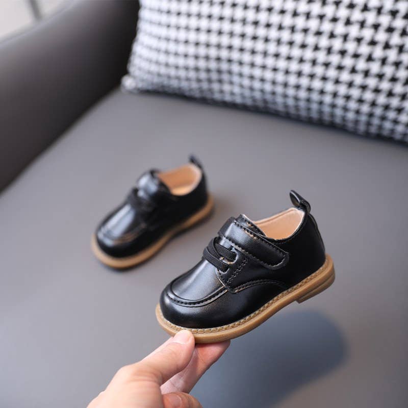 Toddler Boy Fashion Black Soft Sole Shoes: Toddler US 6.5