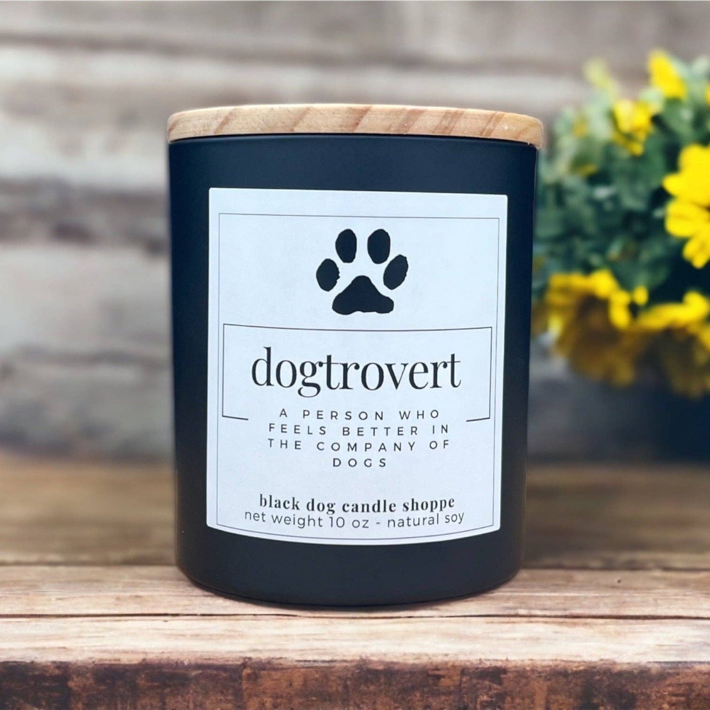 Dogtrovert Dog Lover Candle: Black / Baja Cactus Blossom