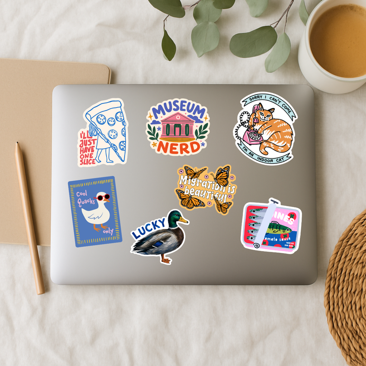 Indoor Cat Sticker, Funny Cat Introvert Decal Gift