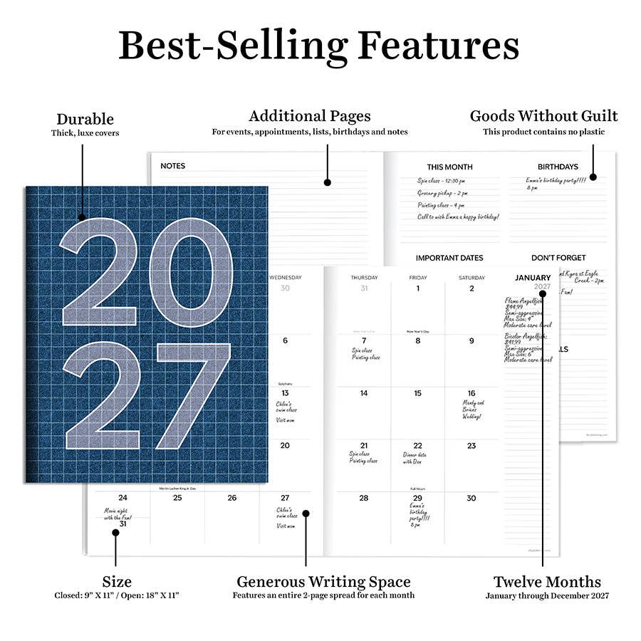 2027 Naval Grid Large Monthly Planner
