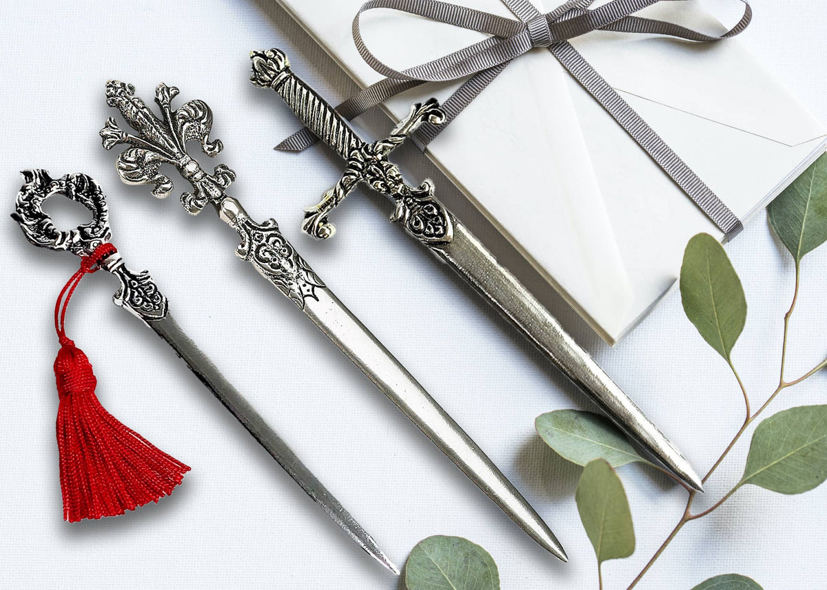 Pewter Letter Openers: Victorian with Tassel