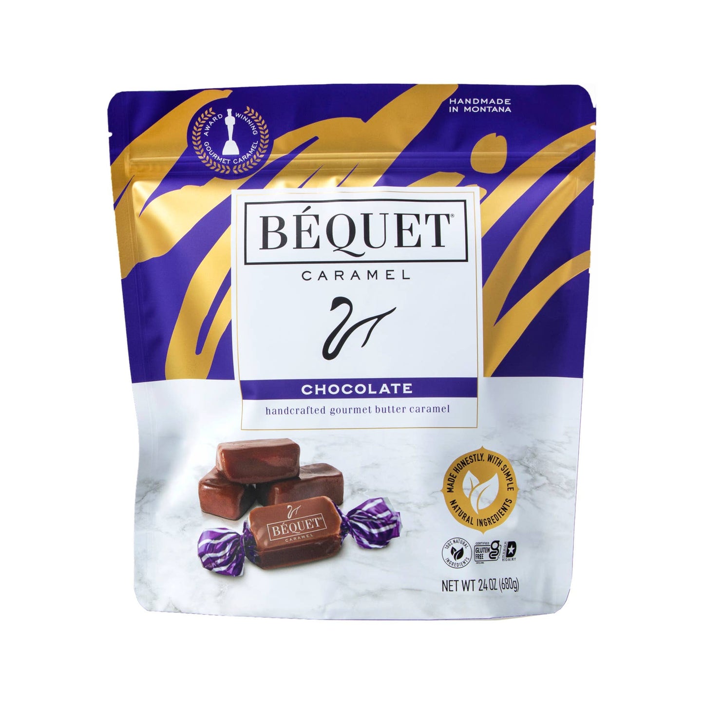 Béquet Gourmet Caramel 24 oz Resealable Pouch: Chewy