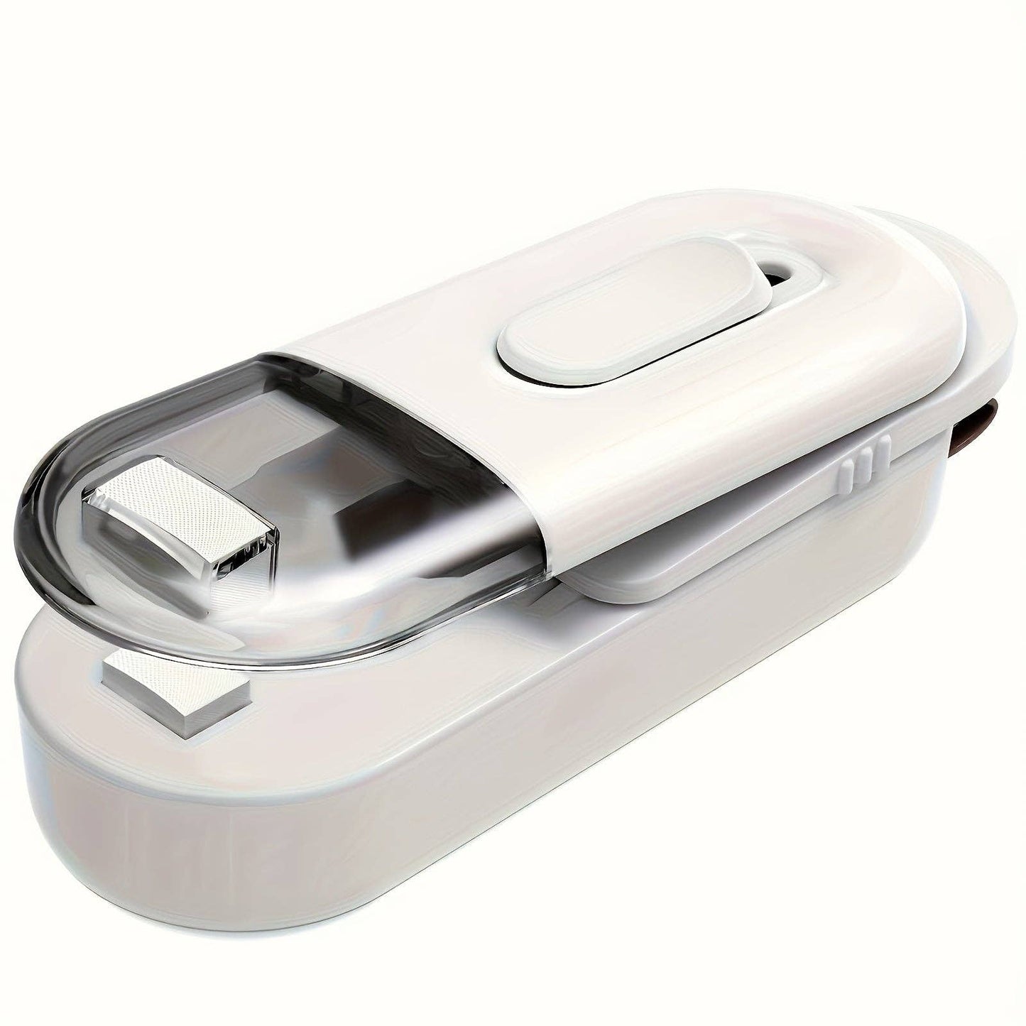 Black Mini Bag Sealer 2in1 Heat Sealing and Cutting Machine Portable Vacuum Welder for Food Storage Plastic Bags: White