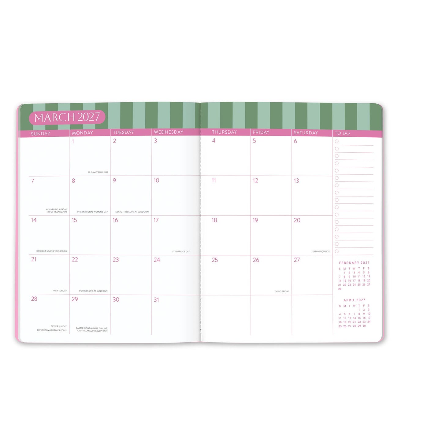 2027 Cabana Stripes Just Right Monthly Planner