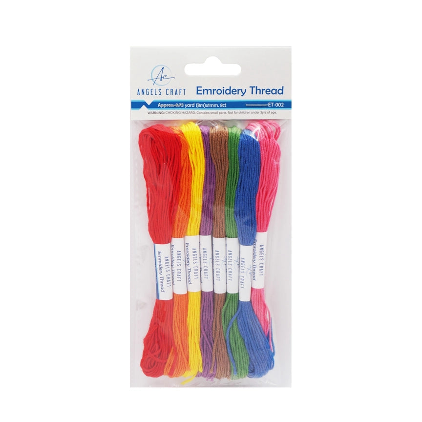 ET-002 Embroidery Thread, 8-ct Asstd  - Primary Colors