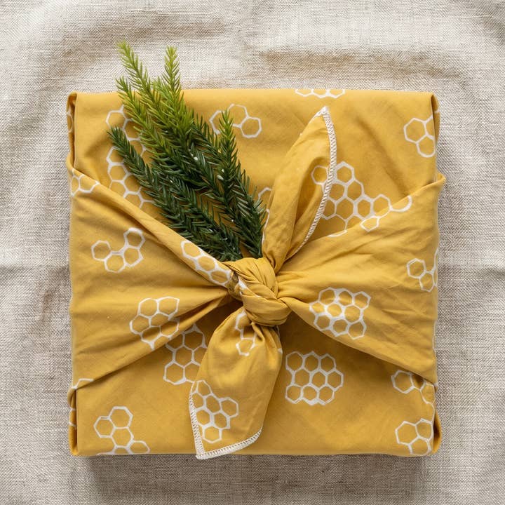 Bees Wrap 100% Organic Cotton Reusable Gift Wrap - Honeycomb