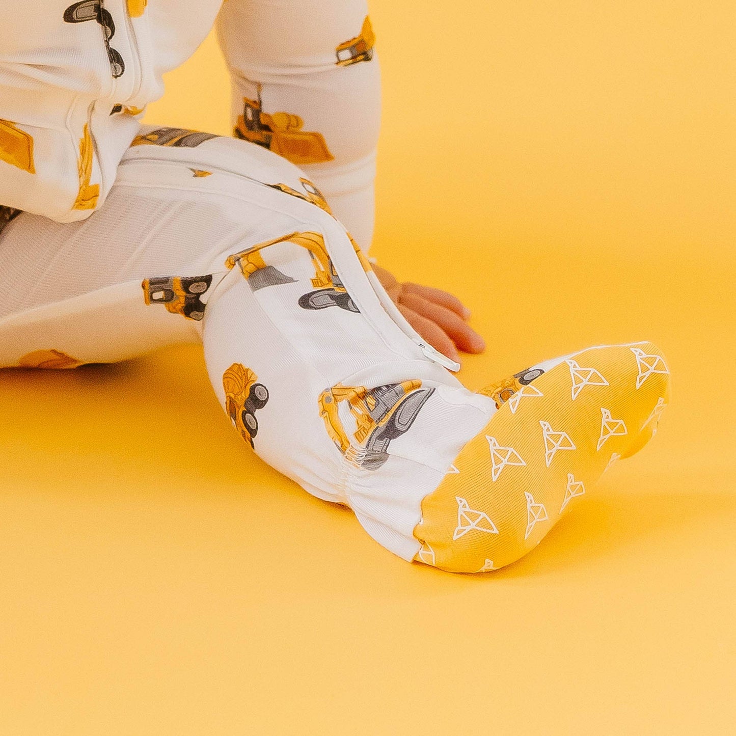 Bamboo Zip-Up Footie Pajama - Dozer: Newborn